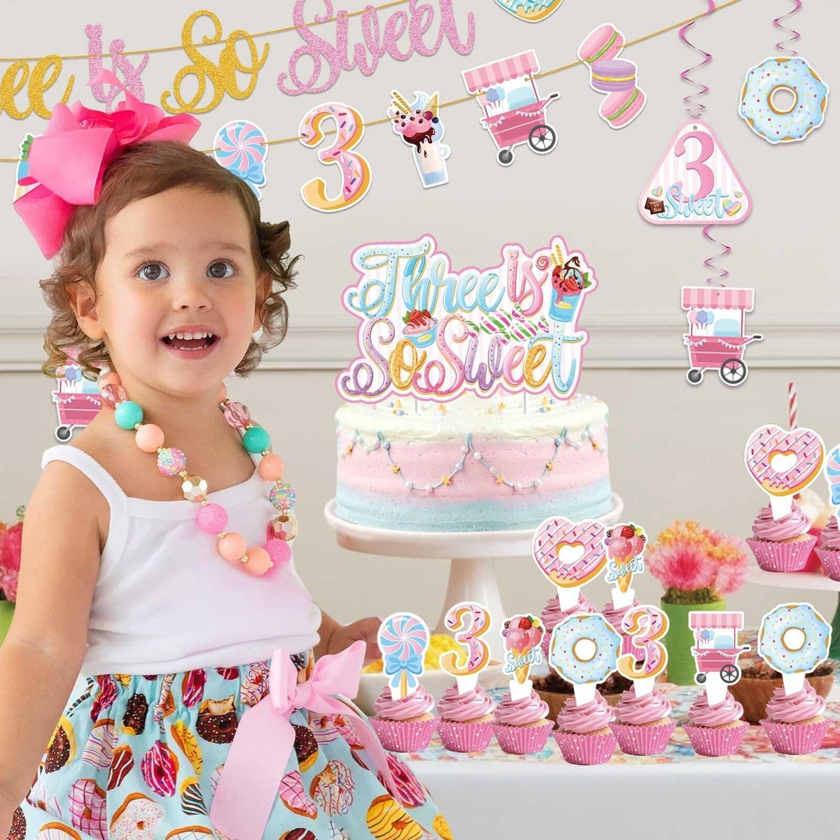 Cake Happy Birthday To Year Old Daughter Three Is So Sweet