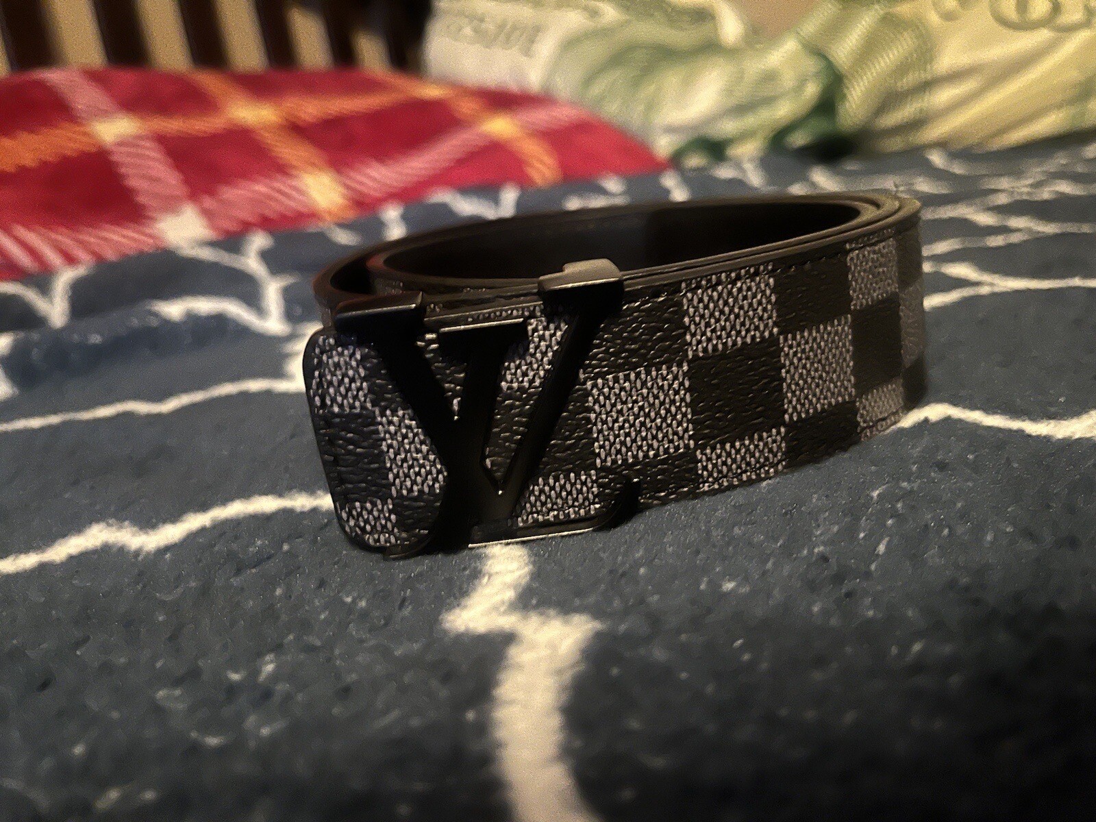louis vuittons men belt Authentic Black Damier eBay