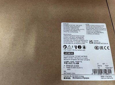 NEW SIEMENS SIRIUS 3RA6120-2EB33 SELF-PROTECTED MOTOR CONTROLLER 32A 690V