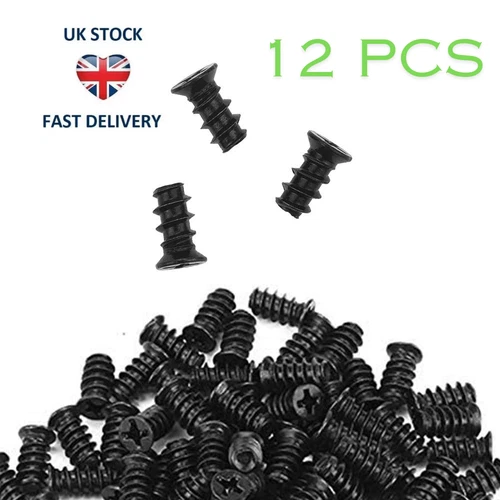 12 x Computer PC Desktop Universal Fan Screws - Black high quality 10mm