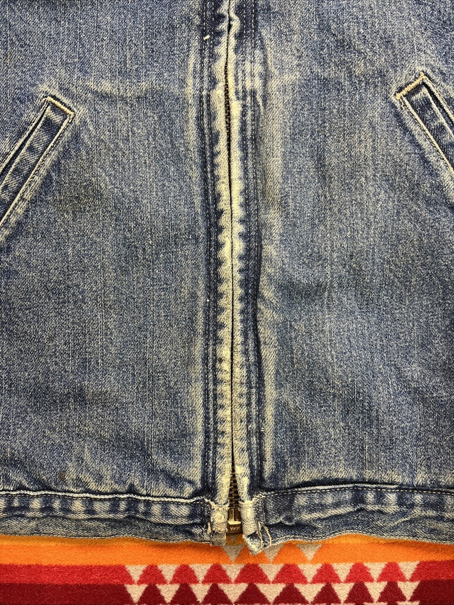 Vintage Dickies Denim THRASHED Denim Jacket Sz XL Carhartt Vintage Dickies Denim THRASHED Denim Jacket Sz XL Carhartt