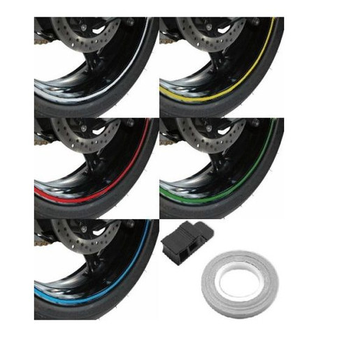 Adesivi Per Cerchi Moto – Strisce Riflettanti In PVC Nero Opaco, Kit 2 Pezzi, Autoadesivi Professionali Per Ruote Anteriori E Posteriori