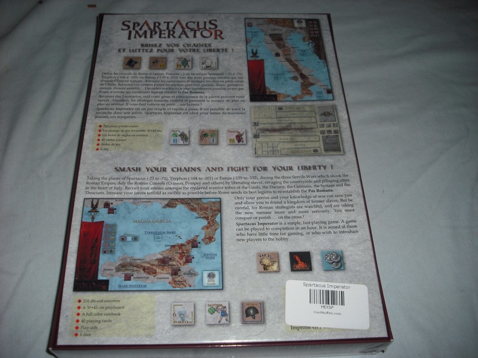SPARTACUS IMPERATOR 3 Slave Revolts Ancient Rome (In Shrink) HexaSim