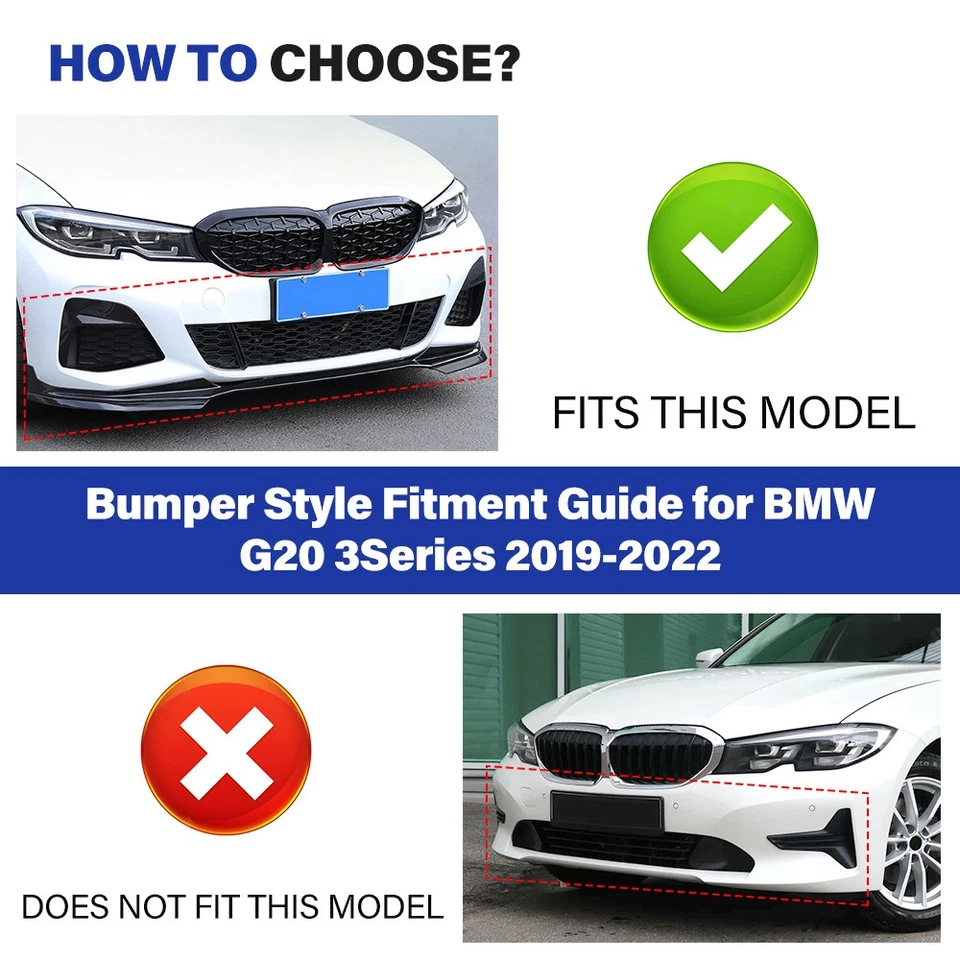 Labio de parachoques delantero estilo M negro brillante para BMW G20 SERIE 3 330I M340I 2019-22 Foto 2 de 4
