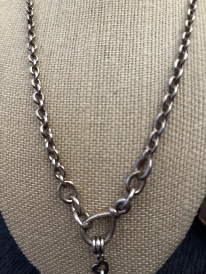 Auténtico Collar Pandora Esterlina Grueso Infinito Con Dije Foto 2 de 3