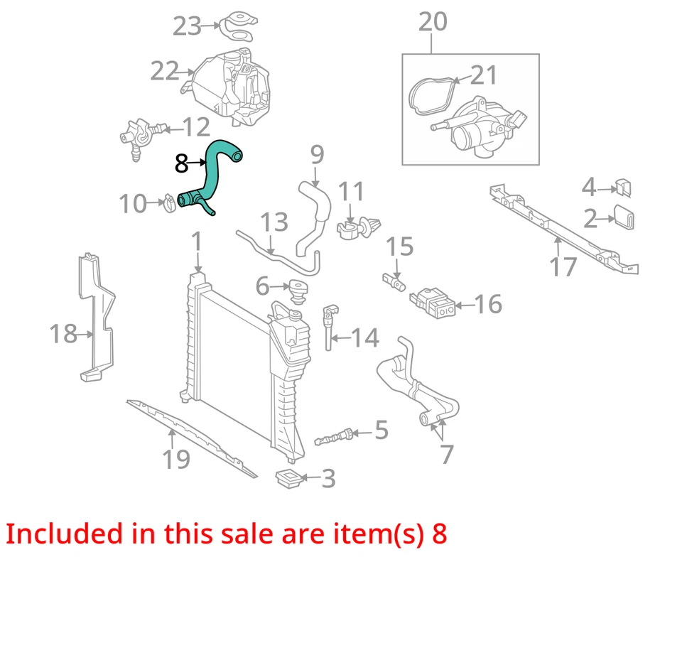 MANGUERA SALIDA RADIADOR CHRYSLER 5103581AA NUEVO OEM 5103581AA Foto 2 de 3