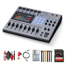 Zoom PodTrak P8 Portable Podcast Recorder Extreme PRO 64GB Memory Card, Bundle