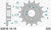 Ritzel Teilung 525 ZäHne 15 Ritzel Vorne Afam 52616-15