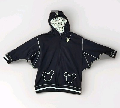 Disney Her Universe Hot Topic Full Zip Hoodie 2X Disney Glow in Dark Bat Wing R2