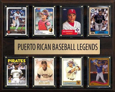 Puerto Rico Legends Plaque 8 Cards Roberto Clemente Cepeda Molina Lindor Beltran
