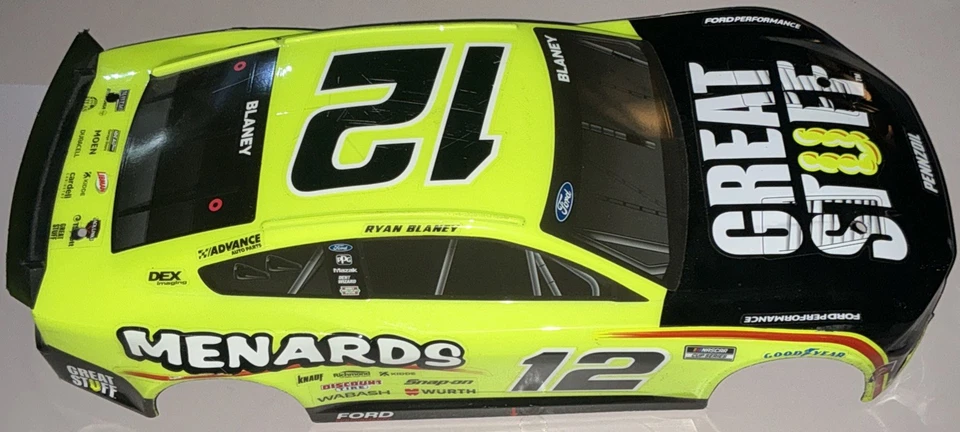 Losi 1/12 NASCAR 2024 Ryan Blaney #12 Menards Ford Mustang carrocería usada Foto 3 de 4