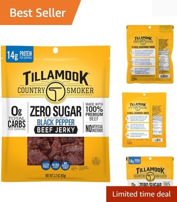 Zero Sugar Keto Friendly Beef Jerky, Black Pepper, 2.2 Ounce