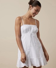 NWT AE Cami slip dress American Eagle White Eyelet Spaghetti-Strap Large
