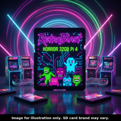 RetroBlast Horror Raspberry Pi 4 32GB Micro SD Card Plug & Play
