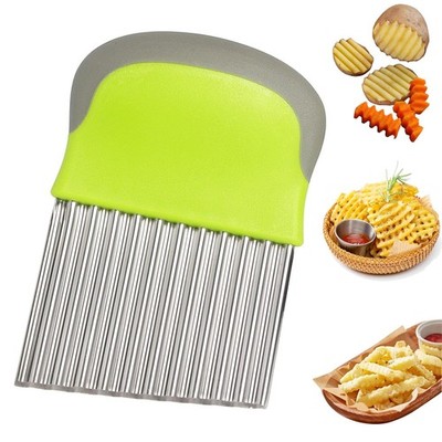 Crinkle Cutter for Veggies Potato Cutter for Fries, Stainless Steel Blade, Po...