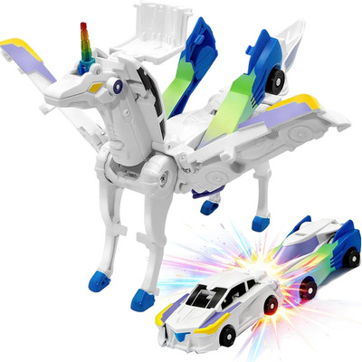 FOTN Two Car Transform Unicorn,Unicorn Car Transformer Toy,Cars That Turn Into
