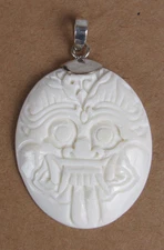 Bali Goddess Carved 925 Sterling Pendant JK010