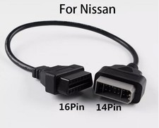 New For Nissan 14 Pin Obd1 To 16 Pin Obd2 Diagnostic New Adapter Cable 34cm Usa