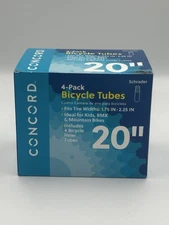 Concord 20" Bicycle Tube Fits Tire Width 1.75" - 2.25"  FOUR (4) tubes