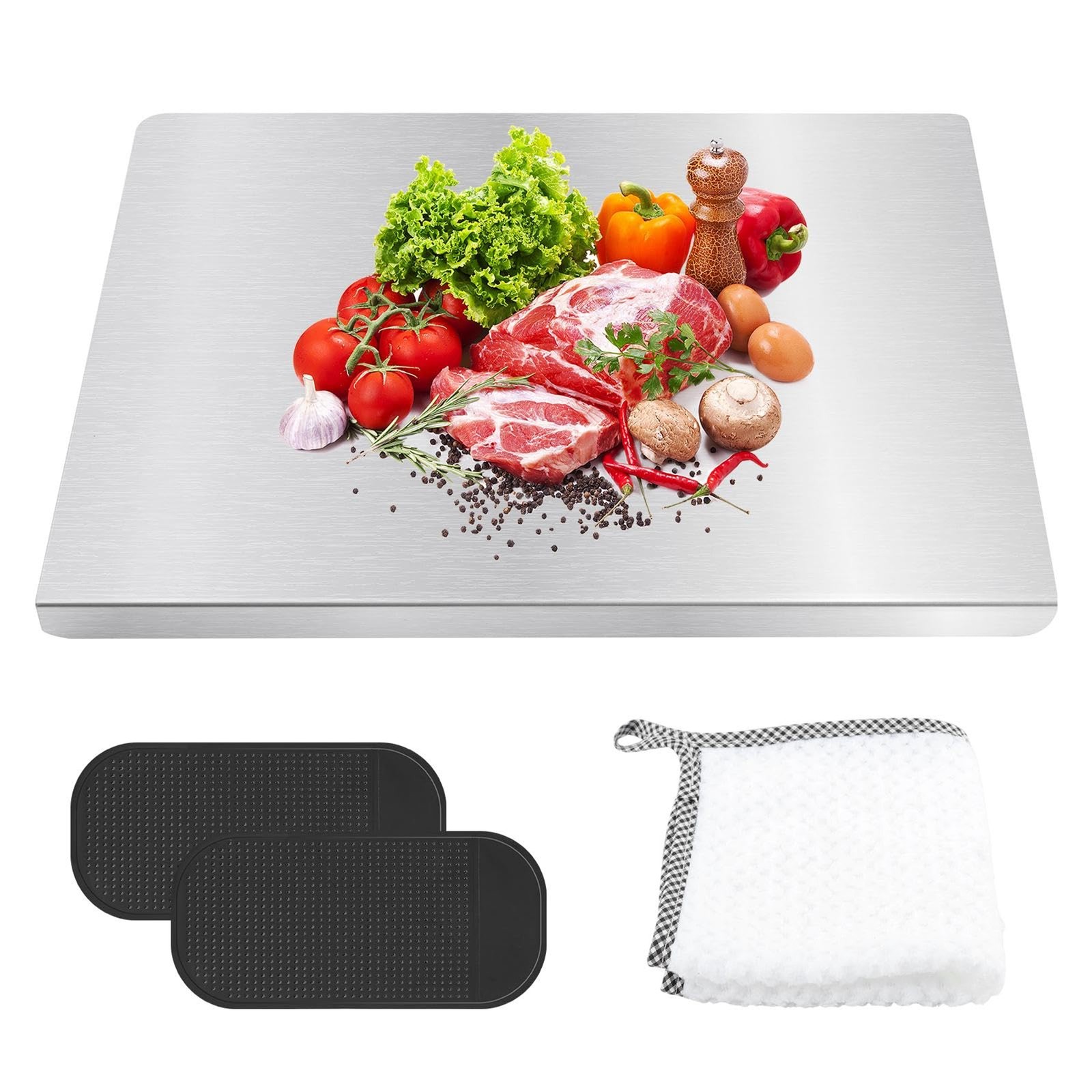 Acouter Board Stainless Steel Cutting Board With Counter Lip Metal Chopping Board | eBay