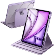 JETech Rotating Case for iPad Air 13-Inch M3/M2 (2025/2024) with Purple 