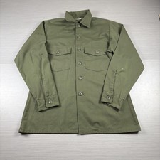 US Military Utility Shirt Mens 15.5x33 Olive Green OG507 Button Up Uniform Work