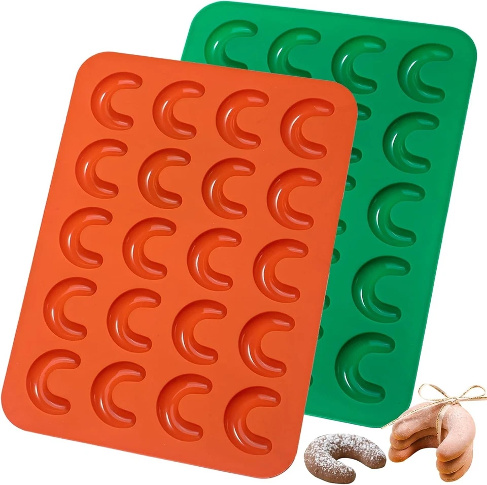 Vanillekipferl Backform Silikon 2 Stück Keksform Keksausstecher flexibel - Bild 3 von 4