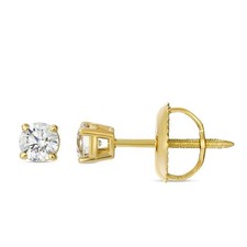 Le Vian 14K Yellow Gold Stud Earrings 0.25 cts Round Diamond Jewelry for Women