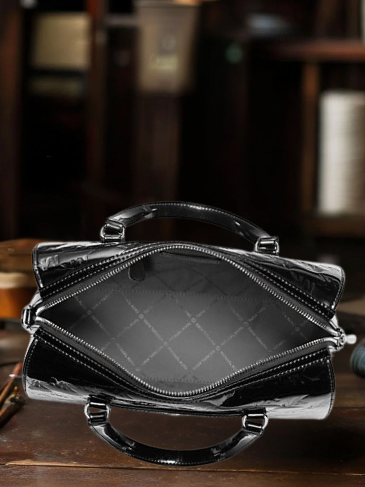 Michael Kors Jet Set Women Medium Metallic Logo Debossed Satchel Bag Variation thumbnail 22