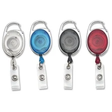 Advantus Retractable Carabiner-style Badge Reel - 20 / Pack - Clear, Blue,
