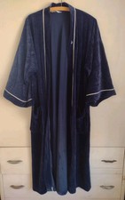 Vtg CHRISTIAN DIOR MONSIEUR Robe SOFT Navy Blue Long Missing Belt MCM Smoking