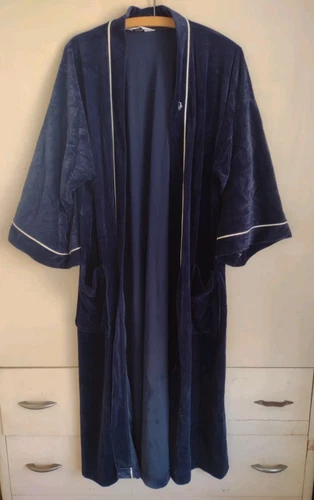 Robe vintage CHRISTIAN DIOR MONSIEUR DOUCE bleu marine longue manque ceinture MCM fumeur