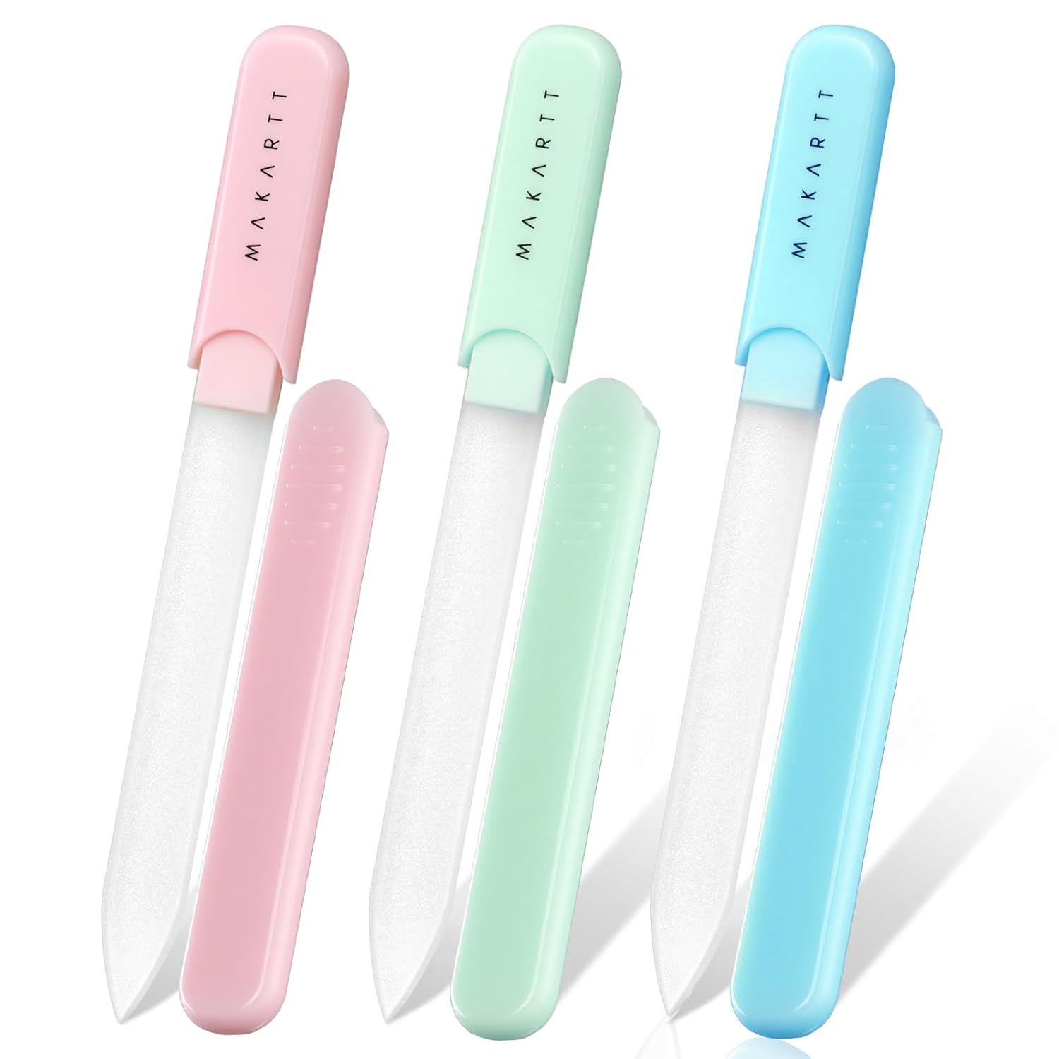 S: Glass Nail Files For Natural Nails, Double-sided Reusable Sandblaste