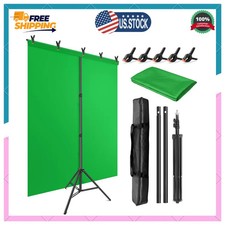 Portable Green Screen Backdrop Kit 5x6.5ft with Stand and Carrying Bag for Video