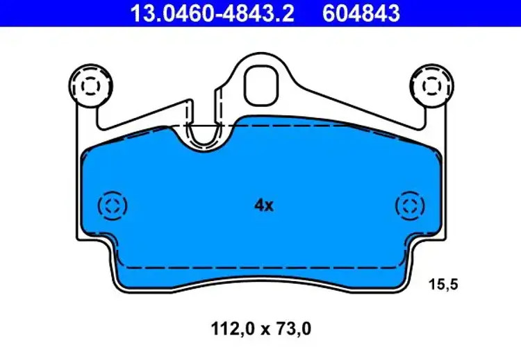Brake pads 13.0460-4843.2 ATE for PORSCHE 911 Convertible