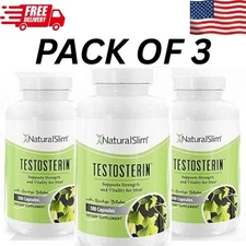 Natural Slim Testosterin Men's Multivitamins Booster 180 Capsules  ( Pack of 3 )
