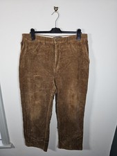Vintage Polo Ralph Lauren Corduroy Trousers Men's 34x28 Pant Brown Retro 90's 