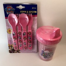 Paw Patrol Spoons Forks Sippy Cup Set Toddlers 6 Mo BPA Free Nickelodeon NEW