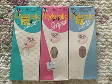 Vintage Hanes Underalls Lace Stripe Dot Pantyhose  Panties All In One Size A-B