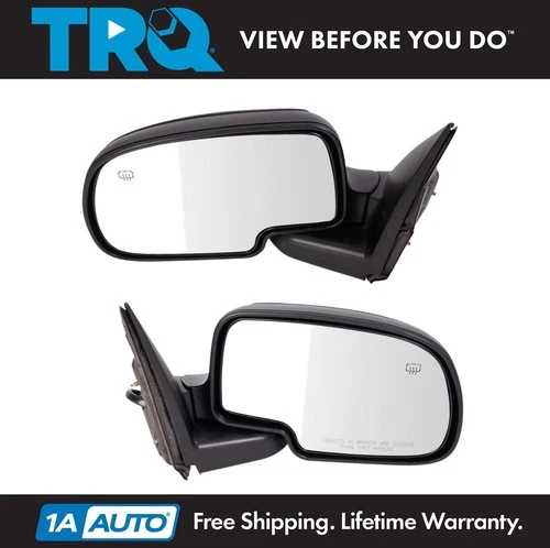 TRQ Power Heated w/ Puddle Light Side View Mirrors Pair Set for Chevy GMC