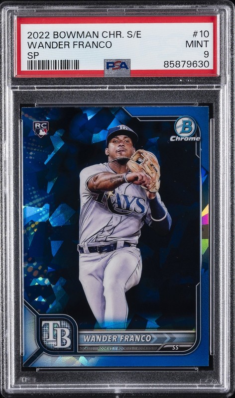 2022 BOWMAN CHROME SAPPHIRE EDITION SP #10 WANDER FRANCO ROOKIE RC PSA 9