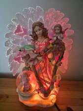 Large Angel & Cherbubs Fibre Optik vintage Moving Wings Boxed  DRW working