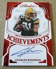2025 Flawless Charles Woodson Autograph Achievements Red 5/15 Raider Packers HOF