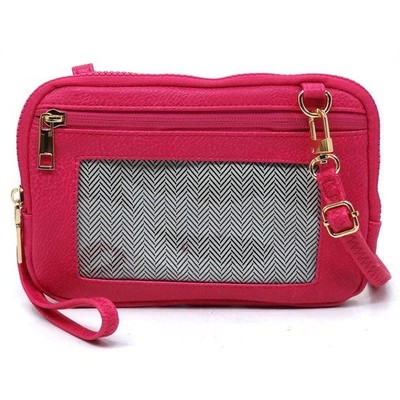 Effortless Style Vegan Leather Phone Crossbody with Clear Window