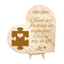 Personalized Puzzle Piece Wooden Plaque Heart Shaped Gift for Appreciation