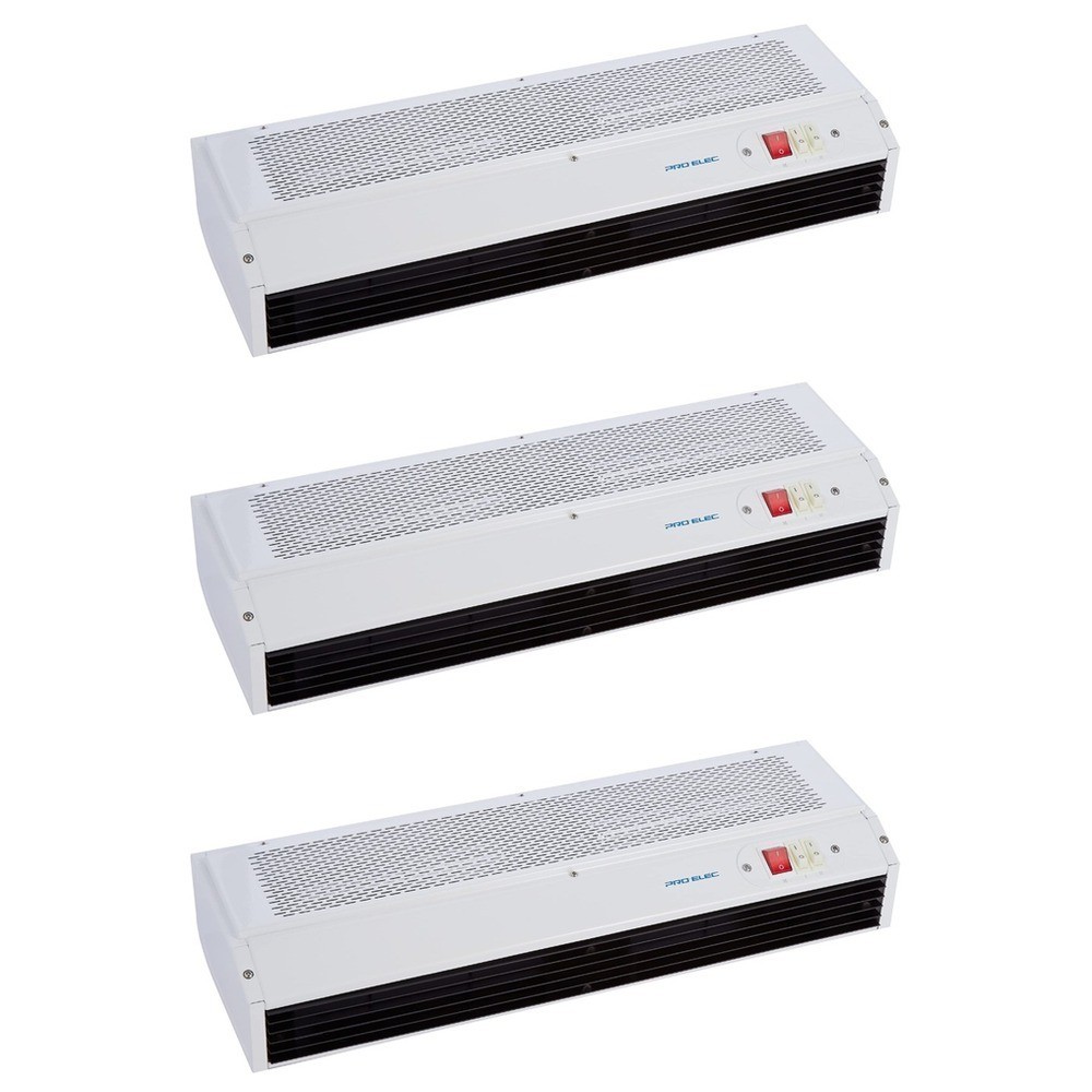 3 x Pro-Elec PEL00925 Over Door Air Curtain Fan Heaters 3kW