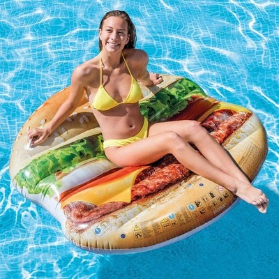 intex großer aufblasbarer Hamburger Schwimmer 1,35m x 1,27m Sommer Schwimmen