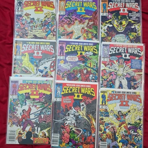Marvel Secret Wars II Comic Book Lot 9 Issues 1985 Vintage Beyonder Spider-Man