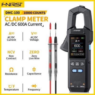FNIRSI DMC-100 Zangenmessgerät 10000 Zählungen TRMS AC/DC Strom Amperemeter Zange 600