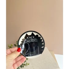 Karen Donleavy Pottery Spoon Rest | Whimsical Chunky Cat | Cute Trinket Dish